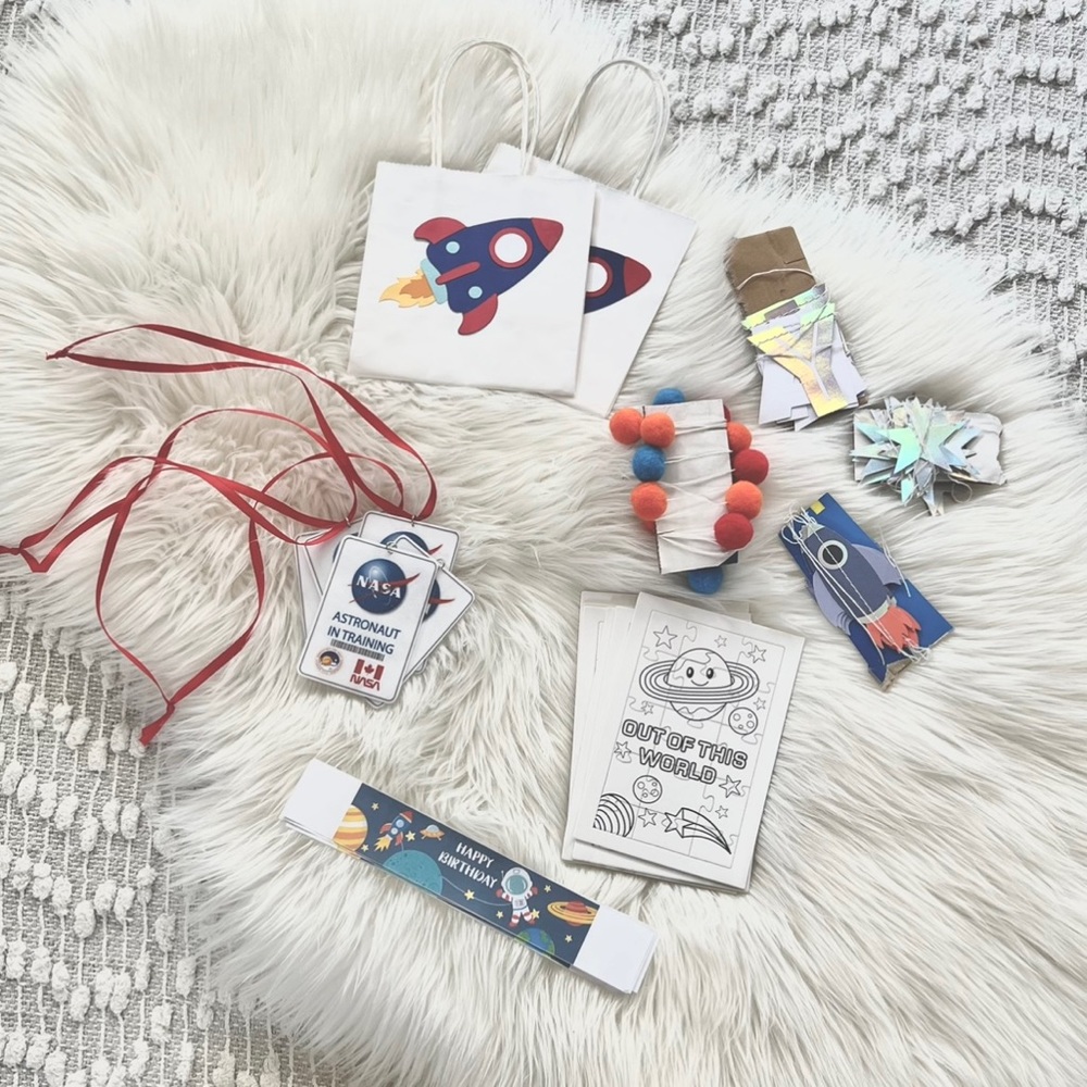 Space theme party decor